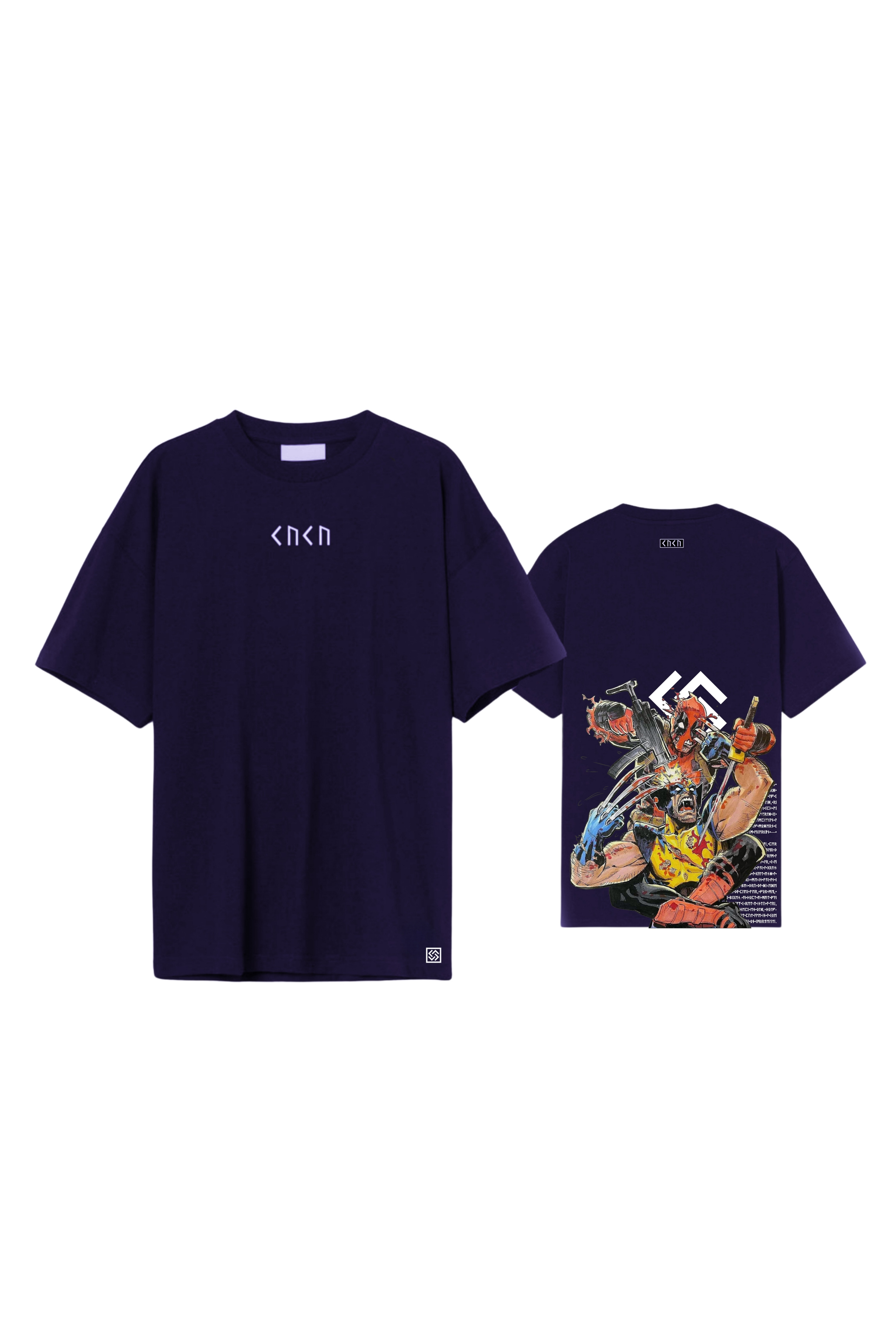 Deadpool x Wolverine Oversize T - Shirts - Dark Purple