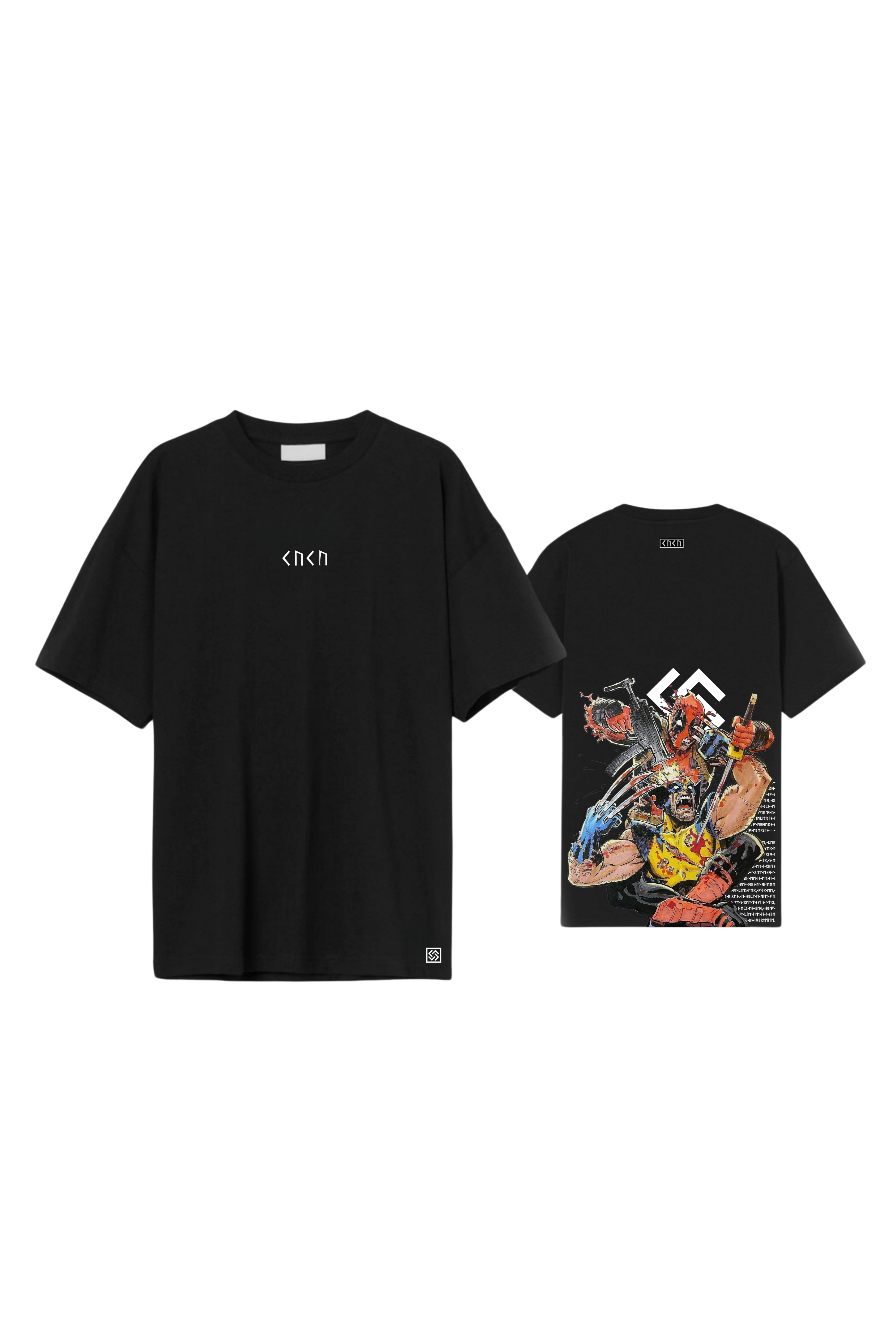 Deadpool x Wolverine Oversize T - Shirts - Black