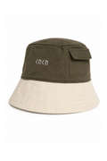 Stash Bucket Hat - Cream And Green